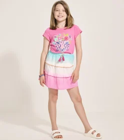 Clearance Girls Summer Waves Tiered Skirt Bottoms