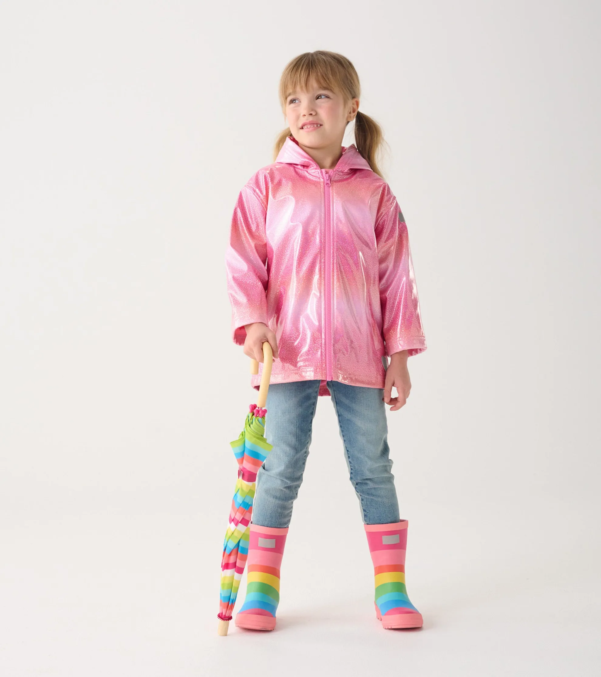 New Girls Summer Zip-Up Rain Jacket Rainwear|Rainwear