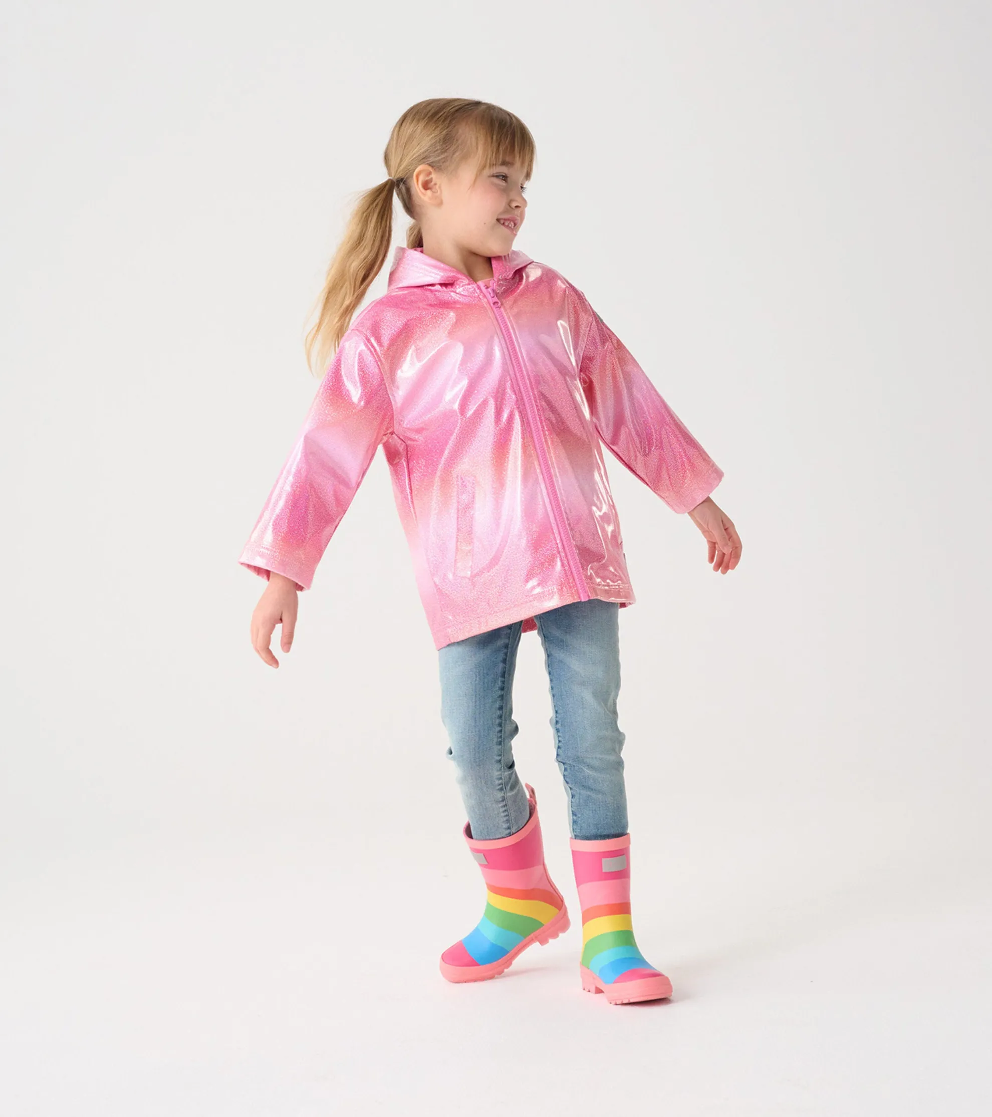 New Girls Summer Zip-Up Rain Jacket Rainwear|Rainwear