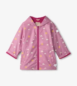Girls Sun Charms Zip-Up Rain Jacket Rainwear|Rainwear
