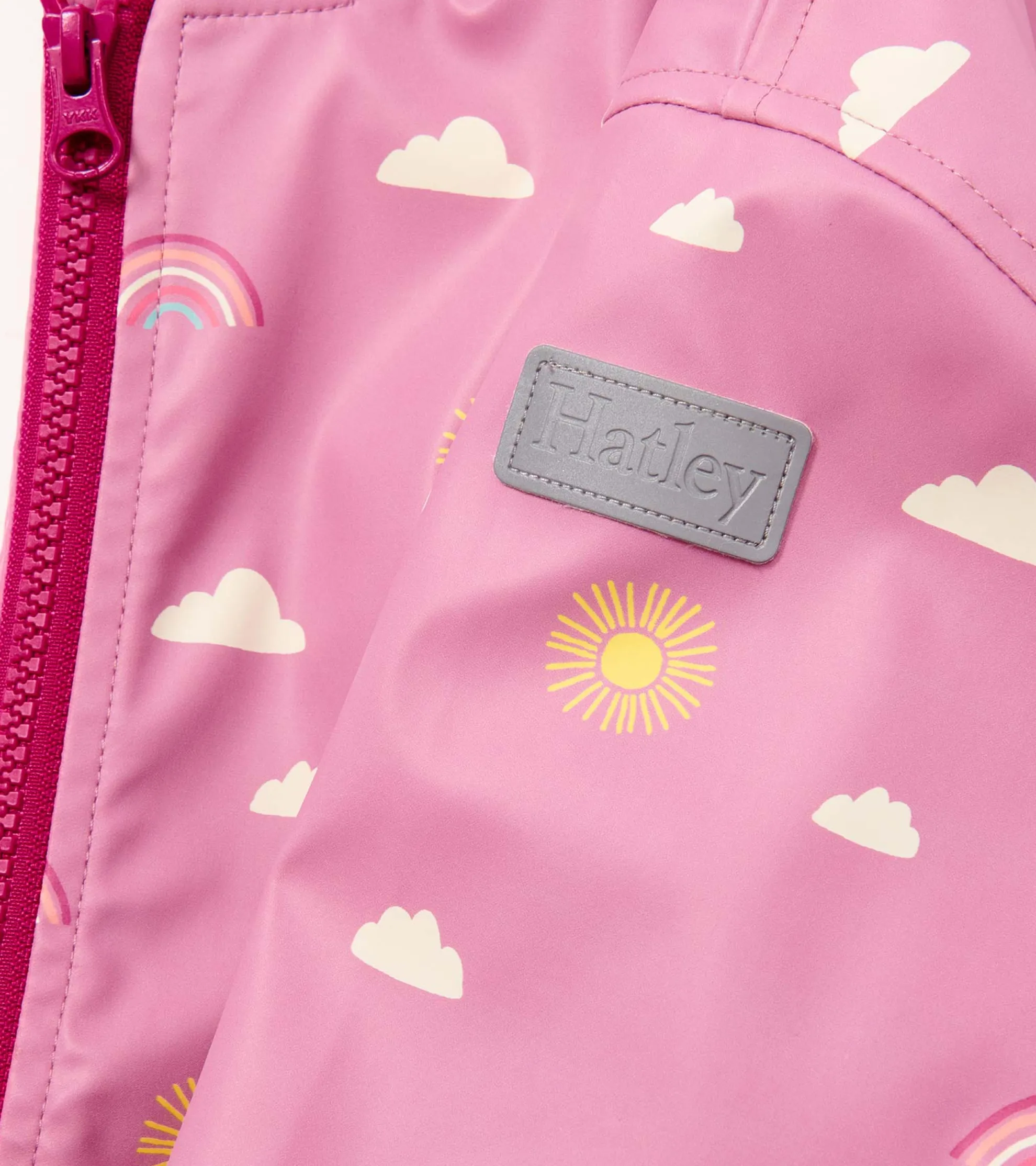 Girls Sun Charms Zip-Up Rain Jacket Rainwear|Rainwear