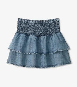 Online Girls Tencel Smocked Skirt Bottoms