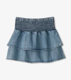 Online Girls Tencel Smocked Skirt Bottoms