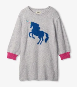Discount Girls Unicorn Sweater Dress Dresses