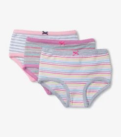 Hot Girls Vibrant Stripes 3 Pack Hipster Underwear Underwear|Accessories
