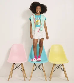 Clearance Girls White Hearts Floaty Skort Bottoms