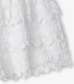 Clearance Girls White Hearts Floaty Skort Bottoms