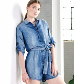 Best Giselle Romper - Medium Blue Wash Women Dresses|Tops