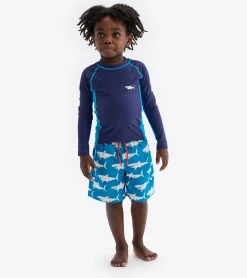 Best Hawaiian Ocean Long Sleeve Rashguard BOY Swimwear|Swimwear