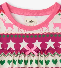 Hot Holiday Fair Isle Long Sleeve Girls Nightgown Sleepwear|Sleepwear