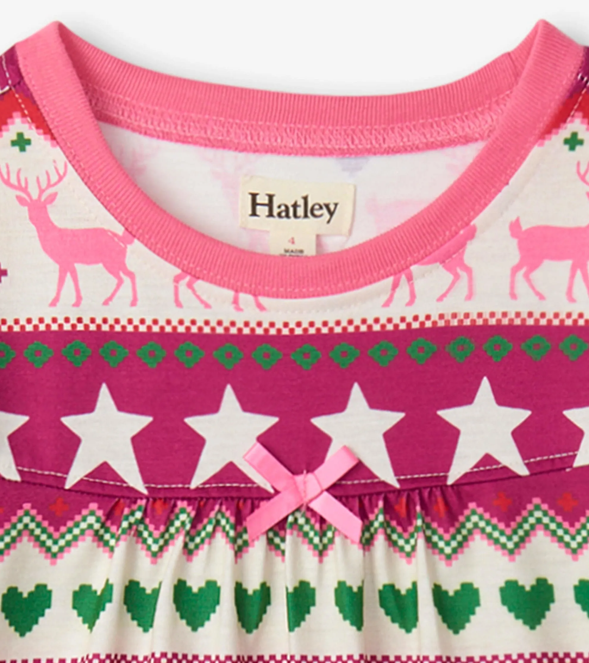 Hot Holiday Fair Isle Long Sleeve Girls Nightgown Sleepwear|Sleepwear