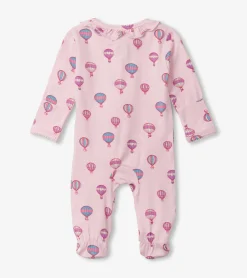 Sale Hot Air Balloons Newborn Ruffle Footed Sleeper Sleepwear|Sleepwear