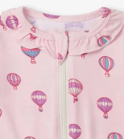 Sale Hot Air Balloons Newborn Ruffle Footed Sleeper Sleepwear|Sleepwear