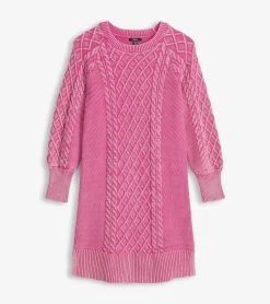 Outlet Juliet Cable Knit Dress - Raspberry Pink Women Dresses