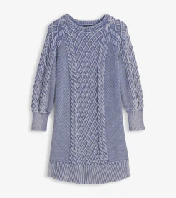 New Juliet Cable Knit Dress - Bleached Denim Women Dresses