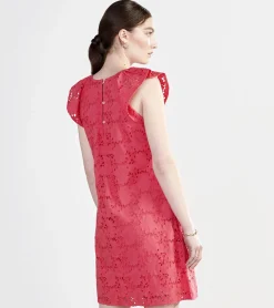 New Kaia Eyelet Dress - Rouge Red Women Dresses