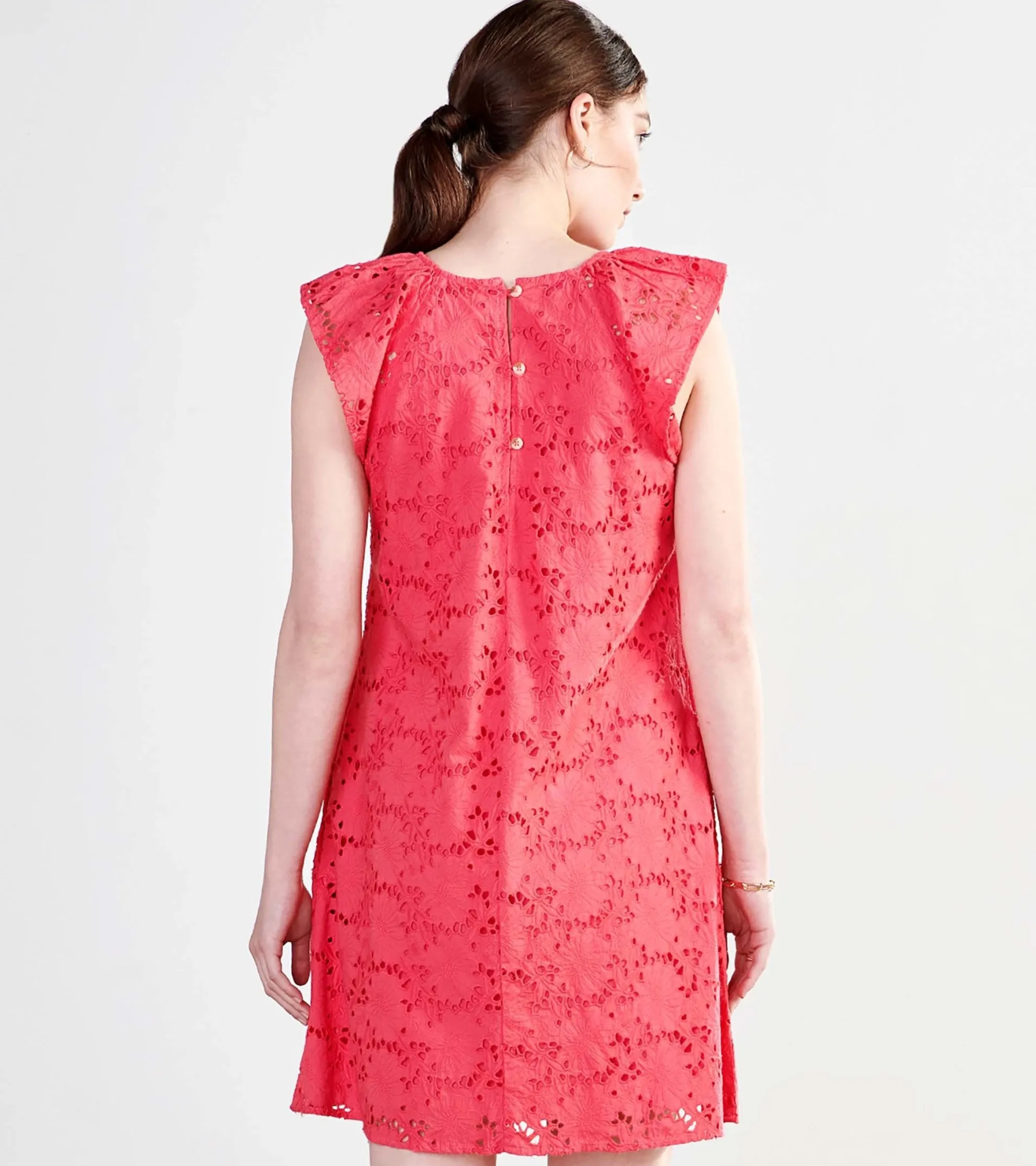 New Kaia Eyelet Dress - Rouge Red Women Dresses