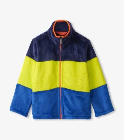 Sale Kids Blue & Green Fleece Jacket BOY Outerwear|Sweaters