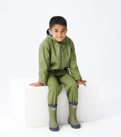 Best Kids Forest Green Matte Rain Boots BOY Rainwear|Rainwear