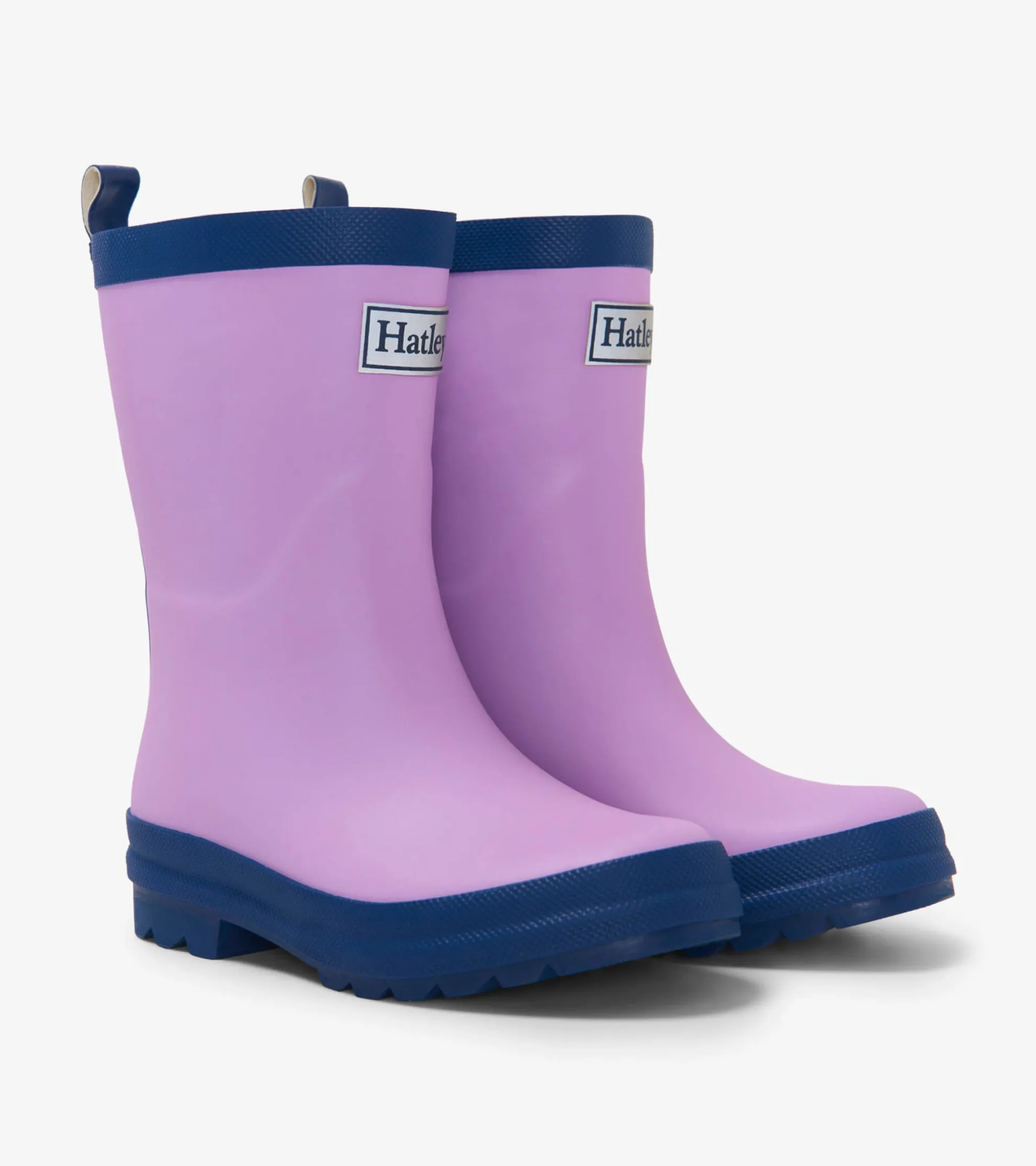 Kids Lilac And Navy Matte Rain Boots Rainwear|Rainwear