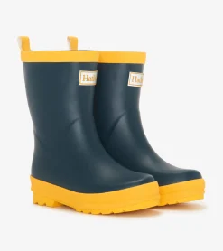 Clearance Kids Navy & Yellow Matte Rain Boots BOY Rainwear|Rainwear