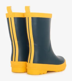 Clearance Kids Navy & Yellow Matte Rain Boots BOY Rainwear|Rainwear