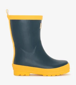Clearance Kids Navy & Yellow Matte Rain Boots BOY Rainwear|Rainwear