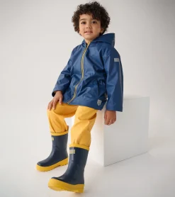Clearance Kids Navy & Yellow Matte Rain Boots BOY Rainwear|Rainwear