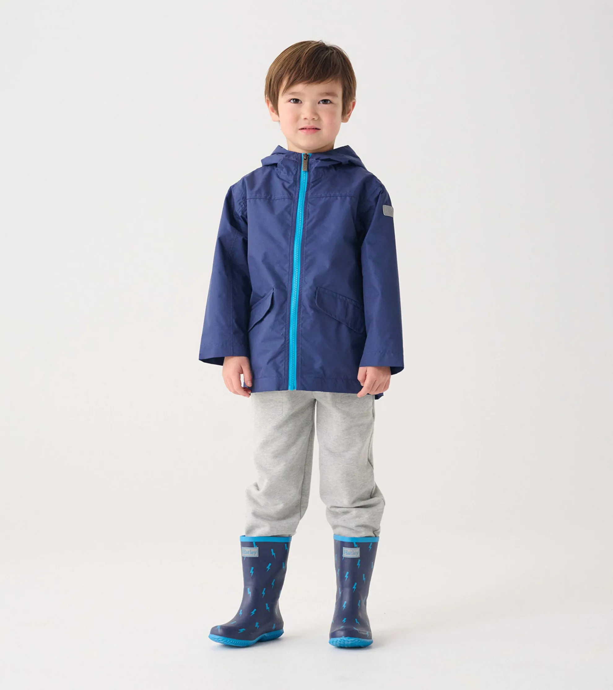 Best Kids Navy Zip-Up Lightweight Rain Jacket BOY Rainwear|Rainwear