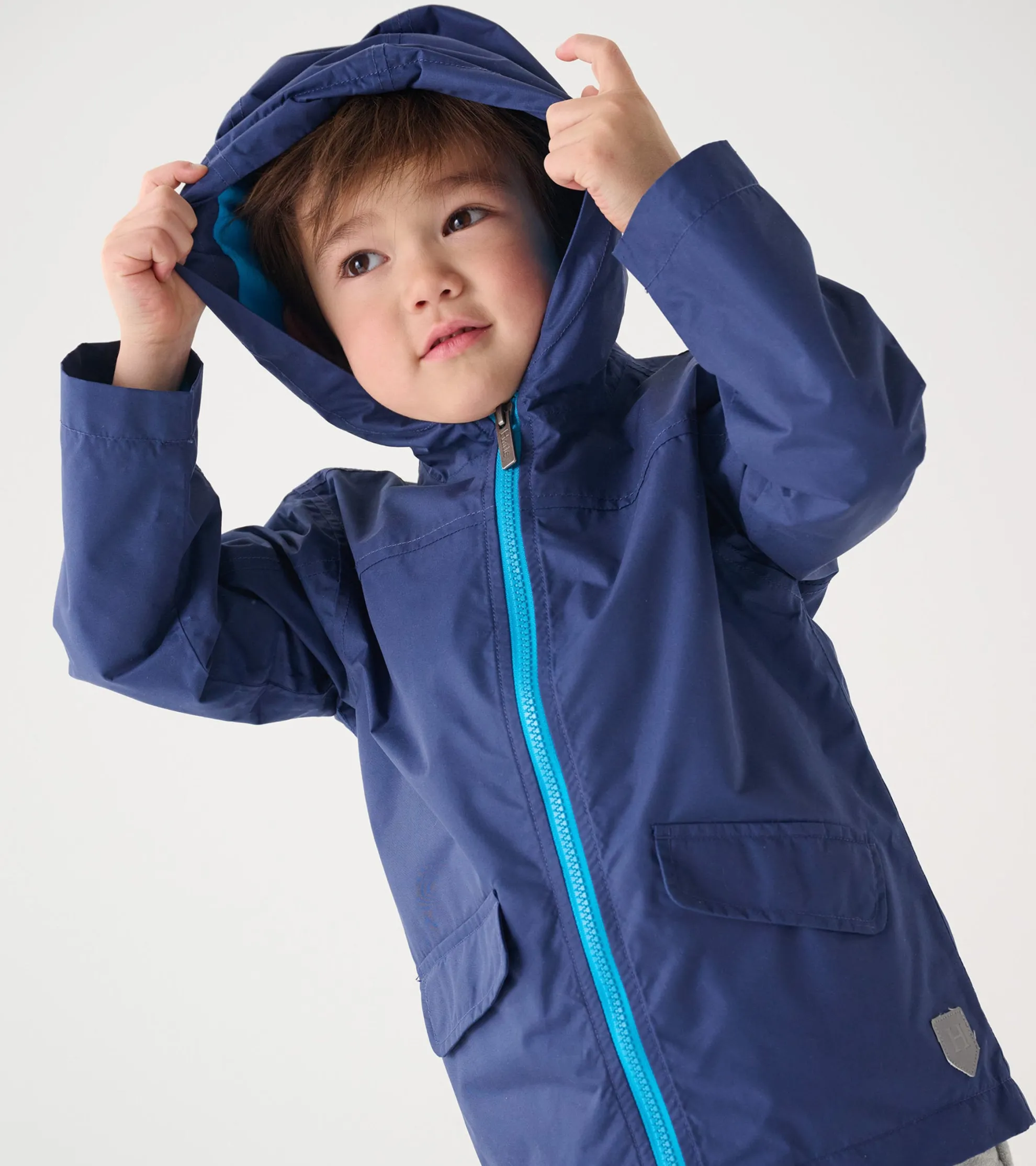 Best Kids Navy Zip-Up Lightweight Rain Jacket BOY Rainwear|Rainwear