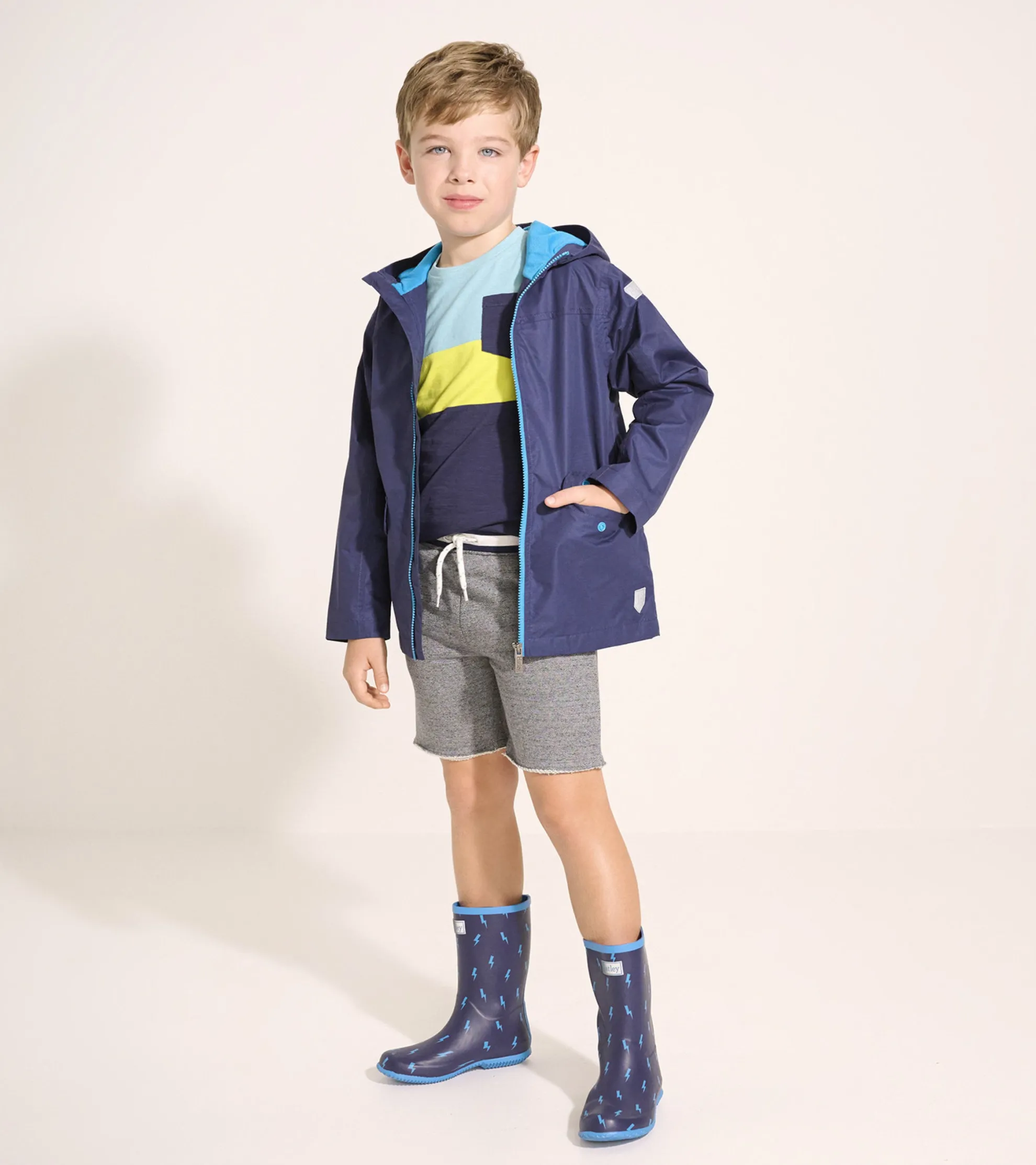 Best Kids Navy Zip-Up Lightweight Rain Jacket BOY Rainwear|Rainwear