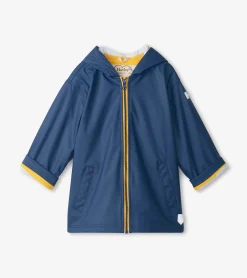 Online Kids Navy Zip-Up Rain Jacket BOY Rainwear|Rainwear
