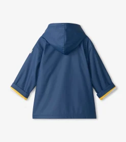 Online Kids Navy Zip-Up Rain Jacket BOY Rainwear|Rainwear