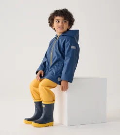 Online Kids Navy Zip-Up Rain Jacket BOY Rainwear|Rainwear