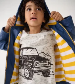 Online Kids Navy Zip-Up Rain Jacket BOY Rainwear|Rainwear