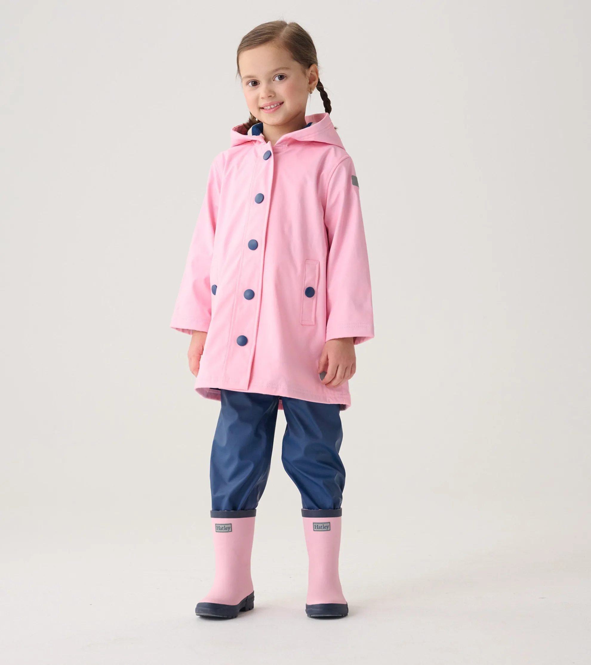 Clearance Kids Pink & Navy Matte Rain Boots Rainwear|Rainwear