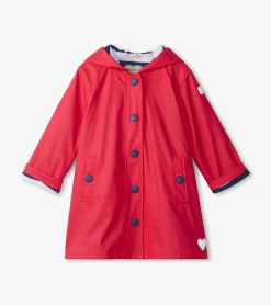 New Kids Red & Navy Button-Up Rain Jacket BOY Rainwear|Rainwear