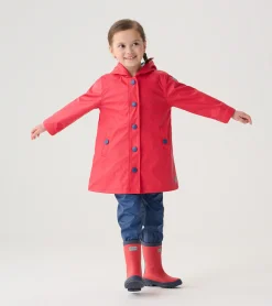 New Kids Red & Navy Button-Up Rain Jacket BOY Rainwear|Rainwear