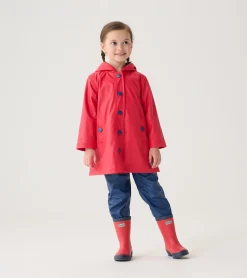 New Kids Red & Navy Button-Up Rain Jacket BOY Rainwear|Rainwear