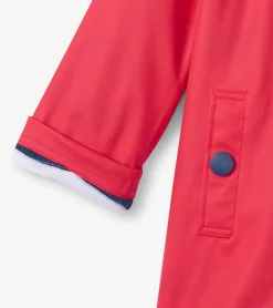 New Kids Red & Navy Button-Up Rain Jacket BOY Rainwear|Rainwear
