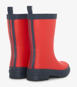 Online Kids Red & Navy Matte Rain Boots BOY Rainwear|Rainwear