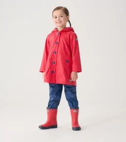 Online Kids Red & Navy Matte Rain Boots BOY Rainwear|Rainwear