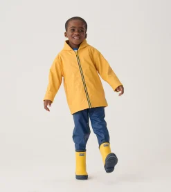 Kids Yellow & Navy Matte Rain Boots BOY Rainwear|Rainwear