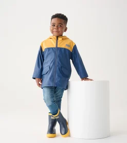 New Kids Yellow & Navy Zip-Up Rain Jacket BOY Rainwear|Rainwear