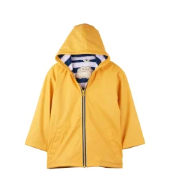 Hot Kids Yellow Zip-Up Rain Jacket BOY Rainwear|Rainwear