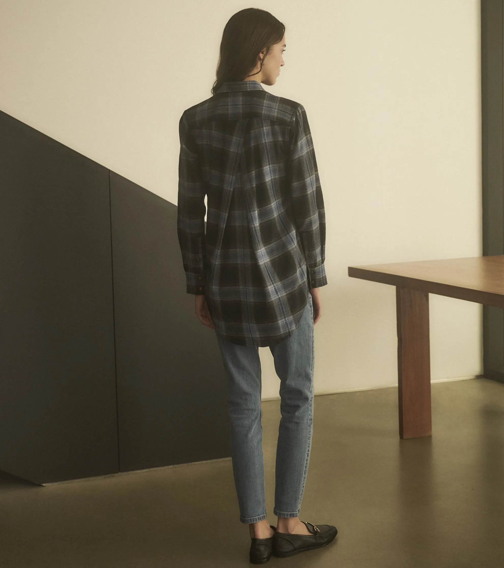 Lara Tunic - Caviar Plaid Women Tops