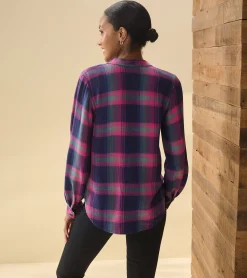 Sale Lila Button Down - Fuchsia Plaid Women Tops