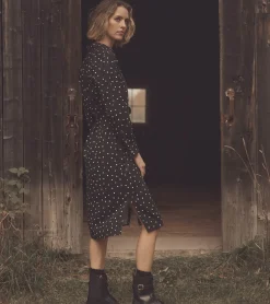 Best Midi Shirt Dress - Classic Spots Women Dresses