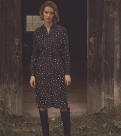 Best Midi Shirt Dress - Classic Spots Women Dresses