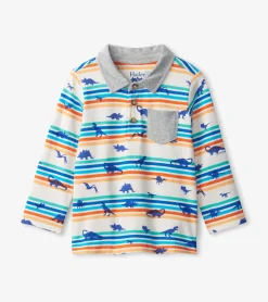 New Mini Dinos Long Sleeve Polo T-Shirt Tops